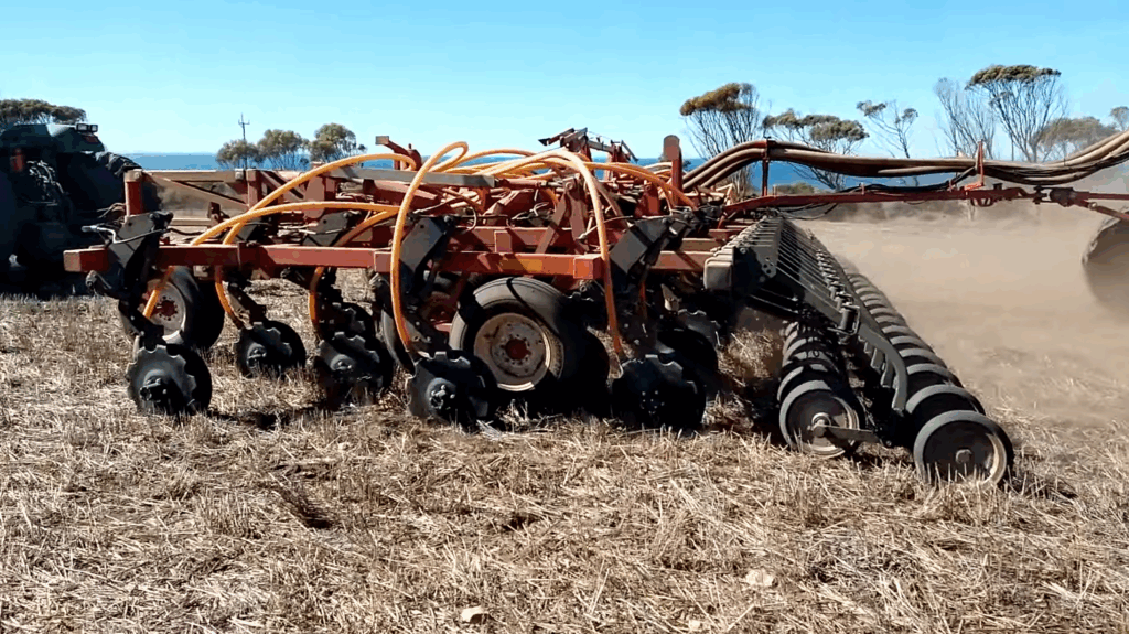 Morris air seeder frame with ryan discs
